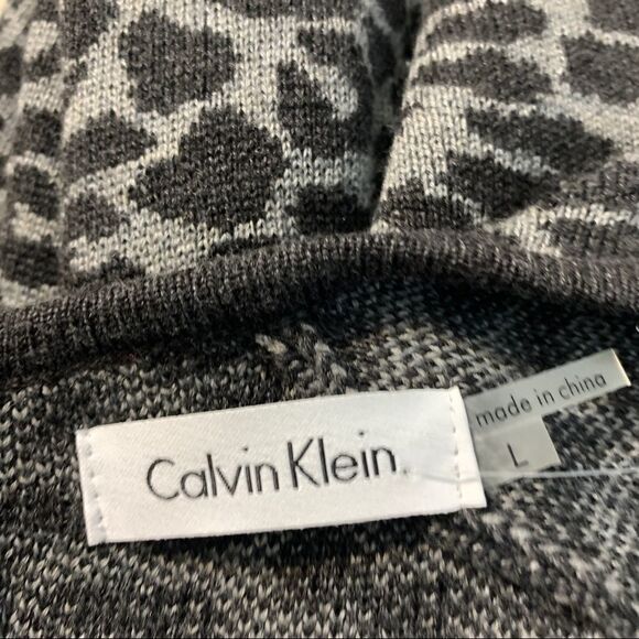 Calvin Klein NWT Leopard Print S/S Acrylic Stretchy Soft Sweater Dress - Picture 13 of 15